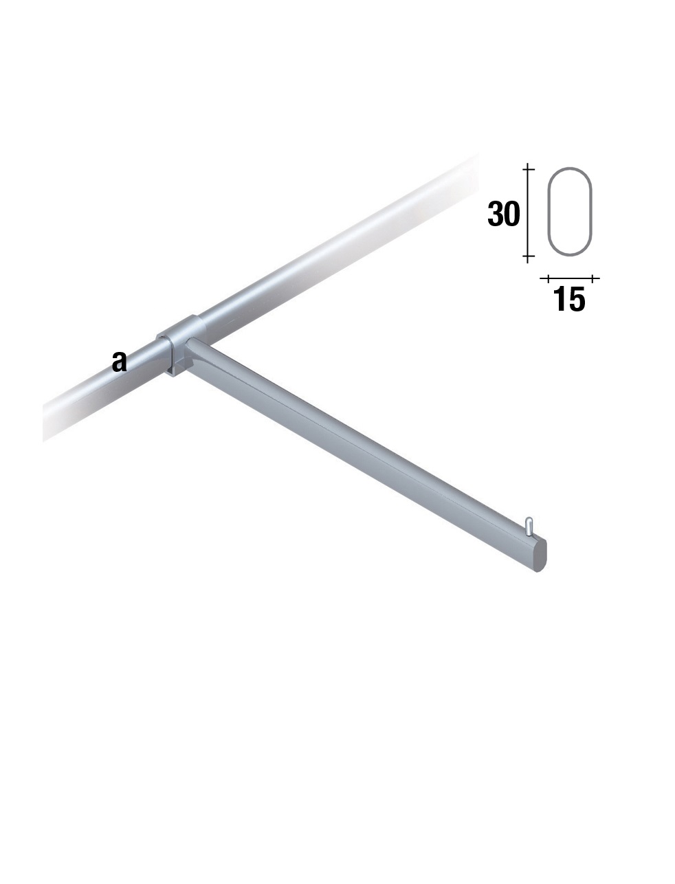 Ravan frontalni nosač 38cm hromiran za ovalnu cev